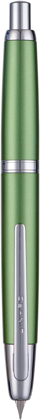Jinhao 10 Press Fountain Pen with Box, Sea Pine Green Retractable Medium Nib with Ink Converter Set (Silver Clip)