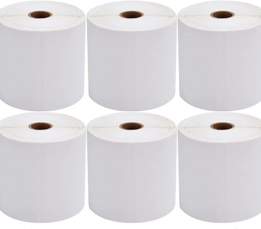 9527 Product 4x6 Direct Thermal Shipping Labels for Zebra 2844 ZP-450 ZP-500 ZP-505,Blank,450 Labels/Roll, 1" Core,Total 6 Rolls