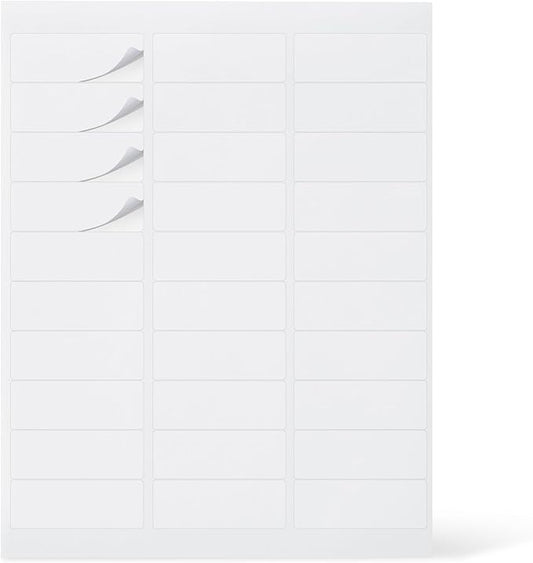 Amazon Basics Printable Address Labels, White, 1" x 2-5/8", 3000 Blank Mailing Labels