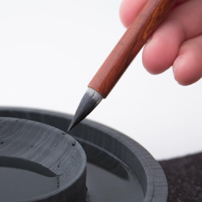 Chinese Calligraphy Brush, Weasel Hair Chinese Brush set, Writing Sumi Brush Pen, Ink Brush for 1-3.5cm Small Regular Script, Running Script, Cursive or Japanese Kanji. QingYu 1pc