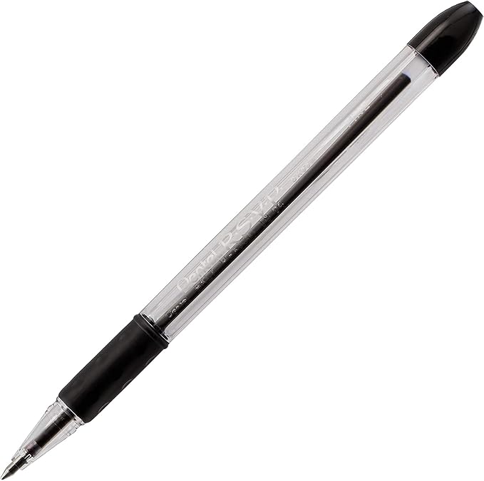Pentel RSVP Ballpoint Pens, 0.7mm Fine Point, 6 Black & 6 Blue Ink Pentel Pens, Pack of 12 | 6 Black & 6 Blue Ink Pens