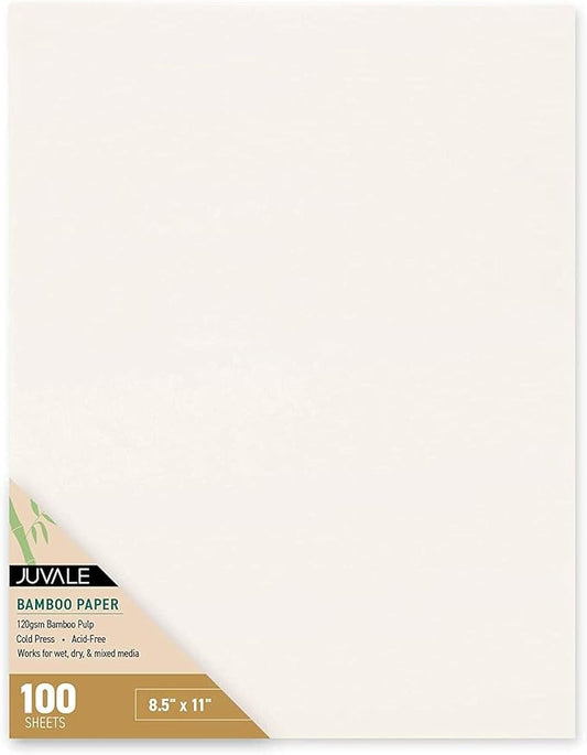 Juvale Cold Press Watercolor Paper Sheets - 8.5 x 11 in, 100 Pack, White - Sketch Pad for Acrylic & Watercolor - Mixed Media Art Pad for Markers & Pastels
