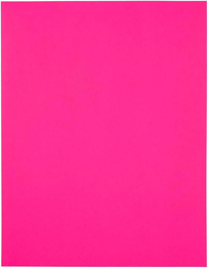 JAM PAPER Shipping Labels - Half Page - 5 1/2 x 8 1/2 - Neon Pink - 50/Pack
