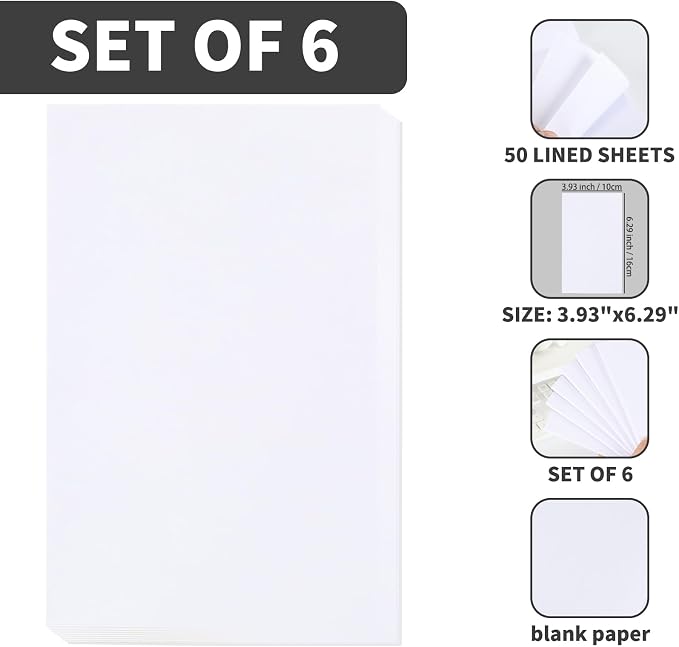 QiCheng Note Pads Memo Pads Small Notepad 50 Sheets 4X6 note pad Scratch Pads for Writing Blank Scratch Pads (6)
