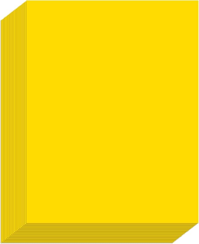 L LIKED 30 Fluorescent Yellow Full-Sheet Labels, 8-1/2" x 11" Neon Colored Self Adhesive Labels for Laser & Inkjet Printers - 30 Sheets