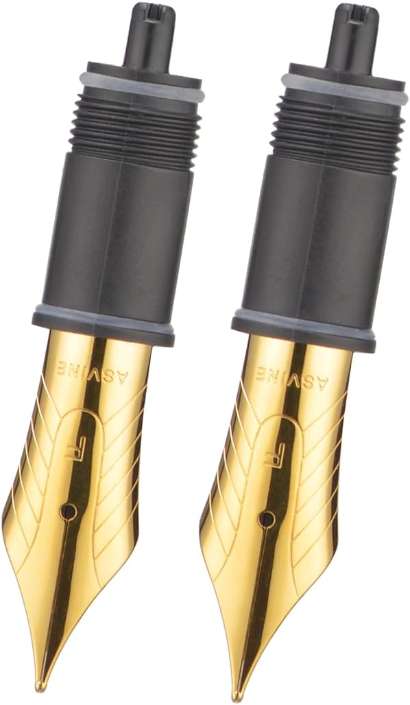 Set of 2 Number 8 Fountain Pen Replacement Fine Nibs - Compatible with C2000, V800 and C80- Gold