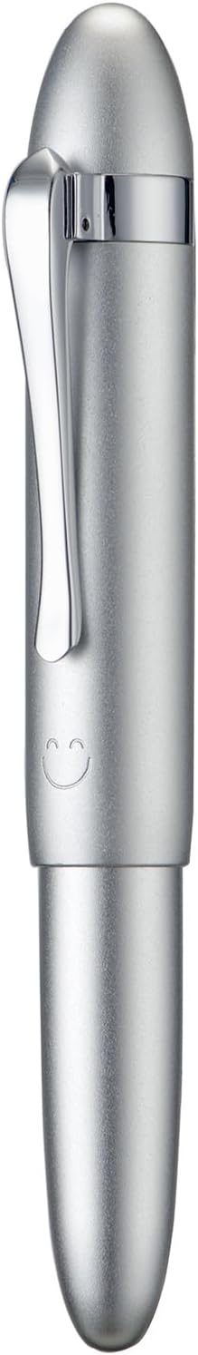 HONG DIAN M1 Fountain Pen Extra Fine Nib, Silver & Submarine Shape Aluminium Short Mini Pocket Travel Pen