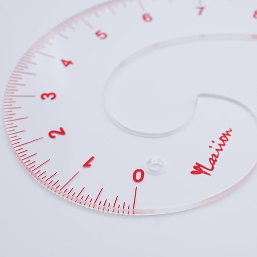YLaziion 12inch 3mm Acrylic French Curve Ruler for Pattern Making- Clear Comma Shape Pattern Drafting Tool with Enlarged Scales | Non-Yellowing, Vary Form Curve for Sewing & Fashion Design & Quilting