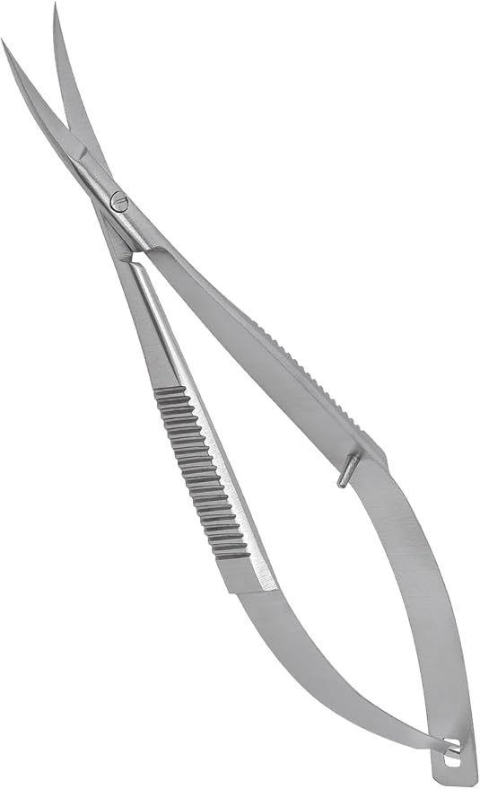 Micro Scissors 4.5" Curved Stainless Steel Embroidery Scissors Extra Sharp Applique Scissor Stitch Cutting for Eyebrow Trimming scissor for Grooming Sewing Arts & Craft Spring scissor.
