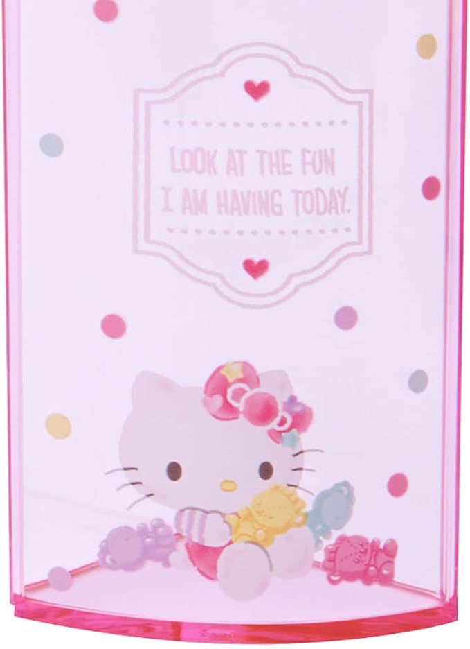 Sanrio 213110 Pink Plastic Hello Kitty Kitty Pen Stand 360 Degree Rotating Pen Stand Pen Holder Cosmetic Makeup Brush Tulle Pet Character