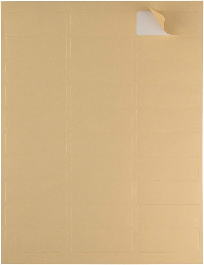 JAM PAPER Return Address Labels - Standard Mailing - 1 x 2 5/8 - Gold Metallic - 120 Shipping Labels/Pack