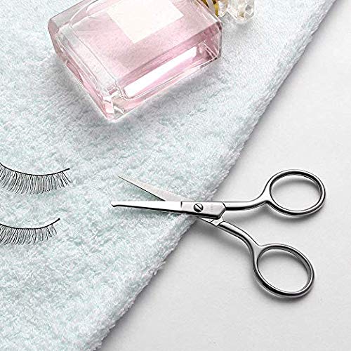 LIVINGO Nose Hair Scissors Rounded Tip Stainless Steel Beauty Shears | Straight Precision Blade, Multi-purpose Grooming, Eyebrow Eyelash Cuticle Facial Detail Care