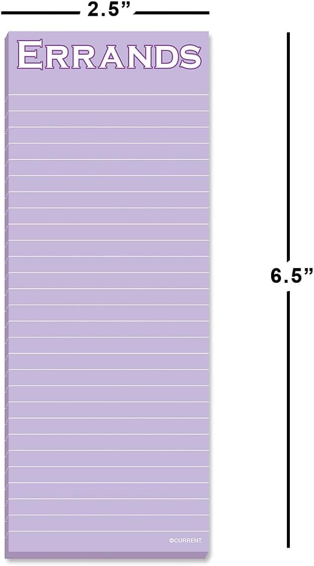 Current Multi-task Shopping List Pads, Set of 12, 2 each of 6 designs, 30 sheets per pad, 2.5 x 6.5