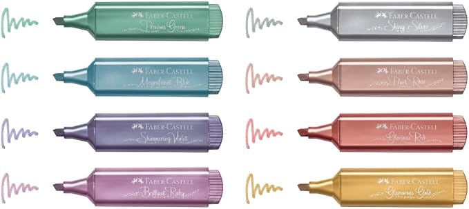Faber-Castell 154689 - Highlighter TL 46 Metallic Pack of 8