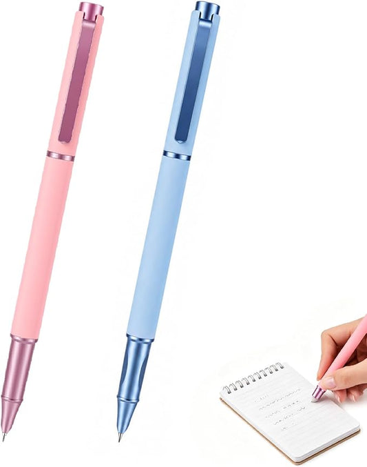 Thermal Erasable Fountain Pen,0.38mm Fine Nib,Suitable for Office Use,Note-taking,Journaling,and Drawing(Pink, Blue)