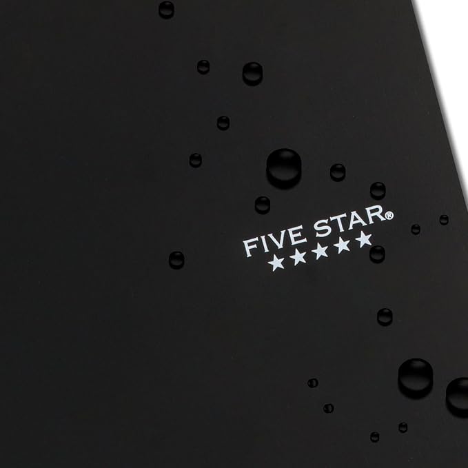 Five Star Spiral Notebook, 3 Subject, Wide Ruled, 8" x 10-1/2" | 150 Sheets | Black | Pack of 2 | Study App