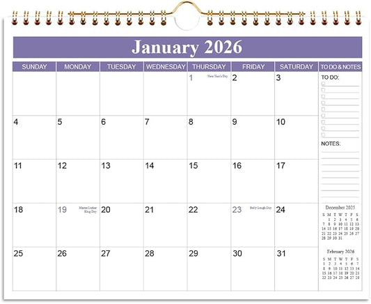 2026 Calendar - Calendar 2026 from Apirl 2026 - December 2026, Wall Calendar 2026 with Thick Paper, 11.5" x 14.5", Purple