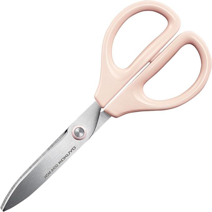 Kokuyo 7“ Scissor All purpose with Hybrid Arch Stainless Steel Blade, Pastel Pink, Sharper Cutting Performance Heavy Duty Cutter for Office Home School Craft Supplies (HSM-A100LP)