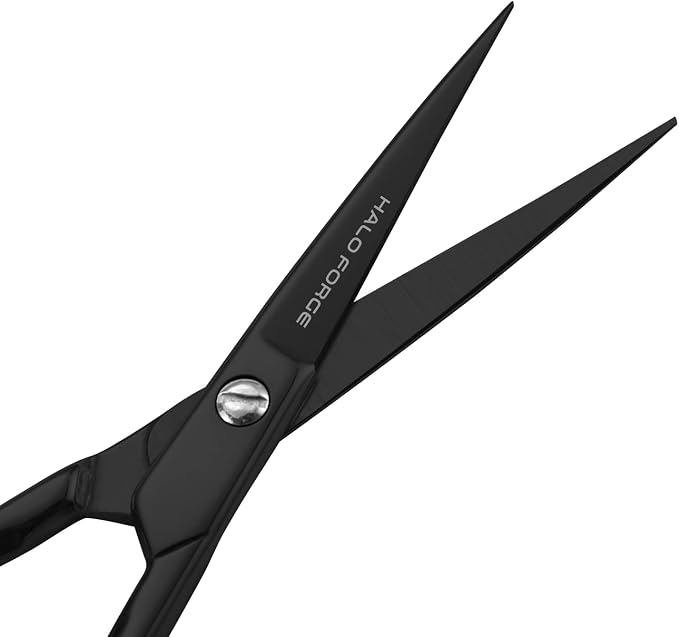 HALO FORGE Small Sharp Embroidery Scissors Stainless Steel 3.5" Black | Little Straight Steel Pointed Tip Precision Cutting Details Thread Yarn for Quilting Knitting Cross Stitch
