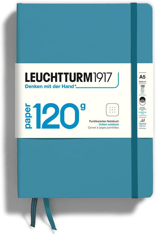 LEUCHTTURM1917 - 120G Special Edition - Medium A5 Dotted Hardcover Notebook (Nordic Blue) - 203 Numbered Pages with 120gsm Paper