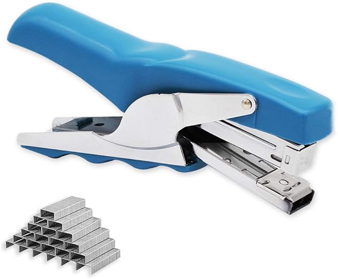 Stapler with 1000 Staples-Plier Stapler Save 60% Power,Good for Stapling at Home School or Warehouse (Blue 4 Pack)