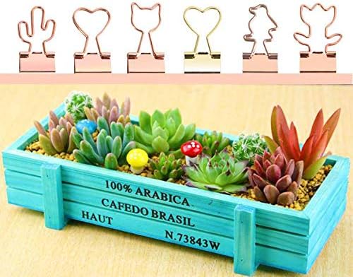 Cat Binder Clips,Rose Gold Cute Metal Binder Clips with Cat Shaped 3/4-Inch Small Office Supplies for Cat Lovers Decor (12Pcs)