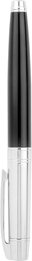 Sheaffer 300 Glossy Black Fountain Pen with Bright Chrome Cap, Chrome-Plated Trim, and Medium Nib