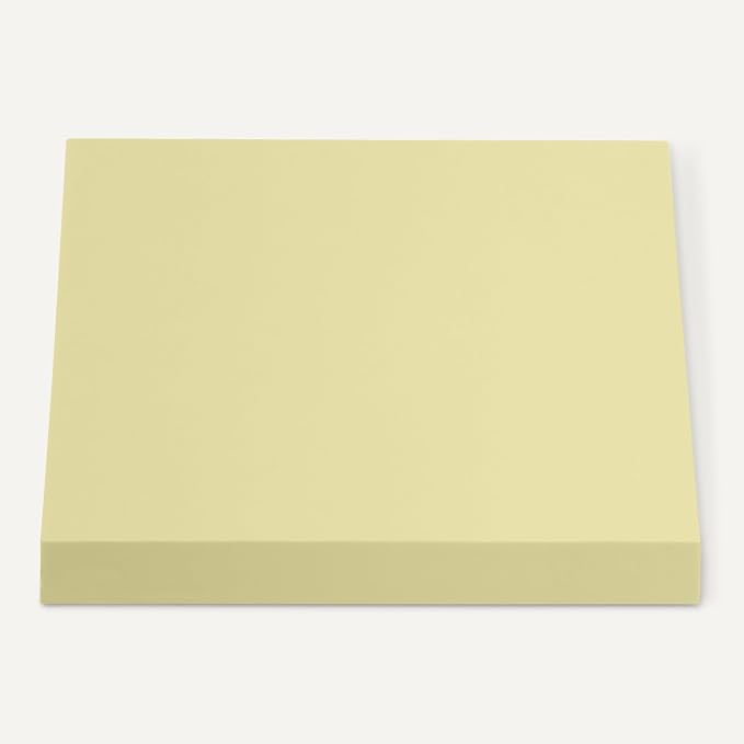 Amazon Basics Square Sticky Notes, Self-Stick Pads, 3 x 3 inches, Yellow, 5-Pack, 100 Sheets per Pad