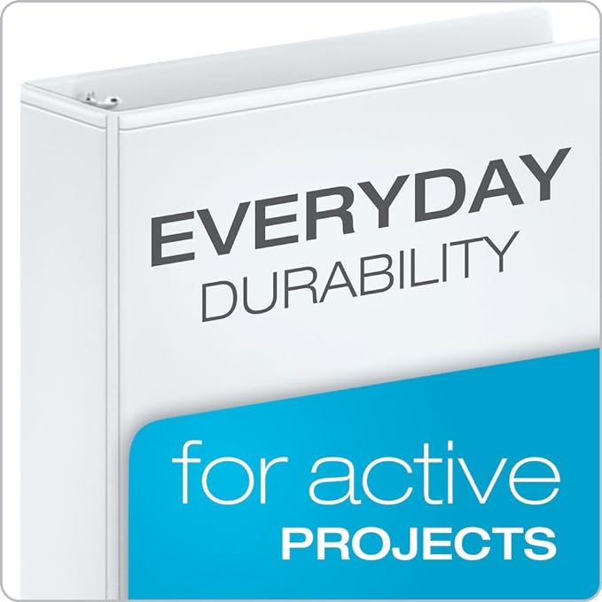 Cardinal Binder Performer with ClearVue Covers, 1.5" Round Rings, 350-Sheet Capacity, White