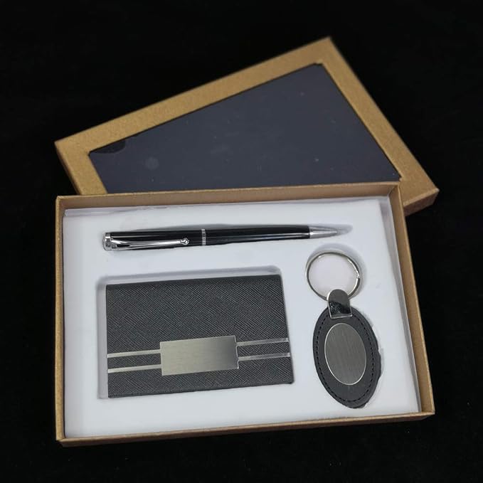 Abbie Home Hardcover Notebook + Pen + KeyChain Set Gift for Men Boys Christmas Birthday Friendship (Set A)