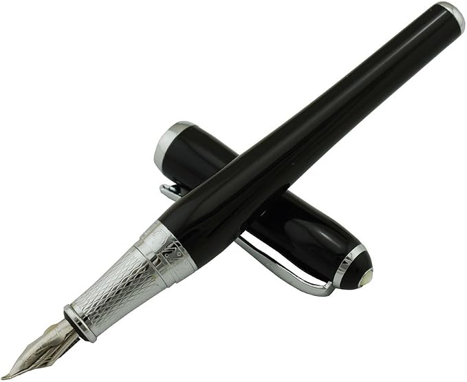 Duke Asian Calligraphy Fude Nib Fountain Pen Fine to Broad Nature Mother Pearl on Cap with Pen Pouch sketching Art Drawing Signature Pen Pouch
