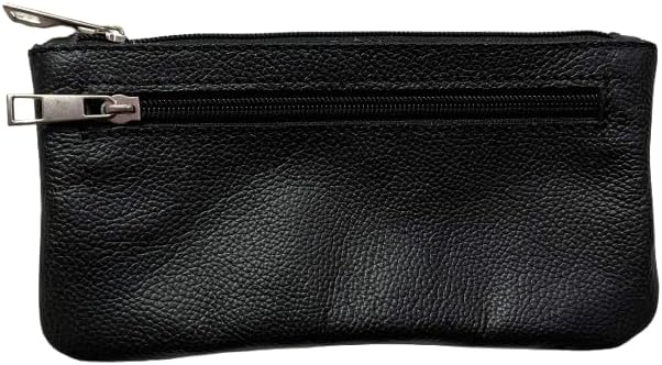 Vintage Leather Pencil Case Pouch, Pen Pouch for Work and University, for Men and Women Elegant & Practical Brown Leather Pencil Cases for Adults Perfect for Office (Black) (Black)