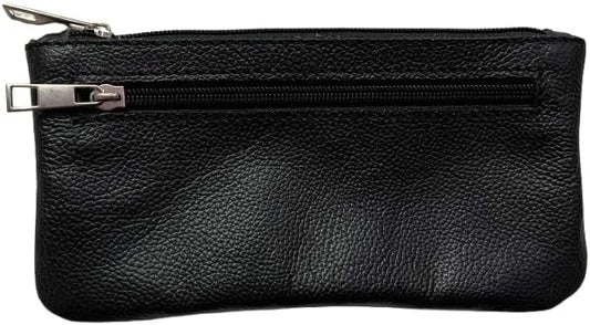 Vintage Leather Pencil Case Pouch, Pen Pouch for Work and University, for Men and Women Elegant & Practical Brown Leather Pencil Cases for Adults Perfect for Office (Black) (Black)