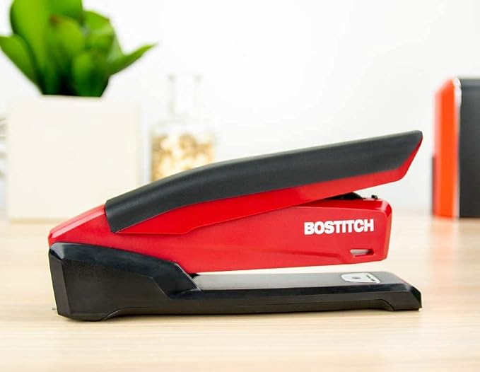 Bostitch Stapler - InPower, One Touch Heavy Duty Red Office Stapler | Bostitch Stapler with Built-in Staple Remover, 20 Sheet Capacity, Includes 1260 Staples