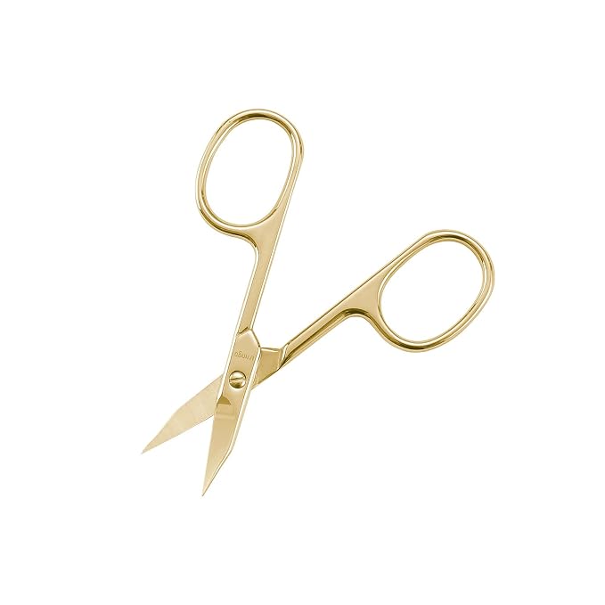 LIVINGO Sharp Nail Scissors Curved Blade Stainless Steel | Professional Cuticle Tool, Fingernail Toenail Care, Pedicure Grooming, Durable Storage Case