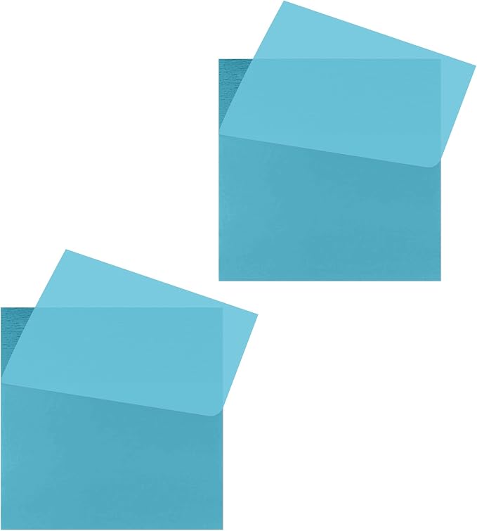 100 Sheets Transparent Sticky Notes, 3x3 Inch Clear Post It Notes for Office School College Teacher Student Supplies (100, Blue)