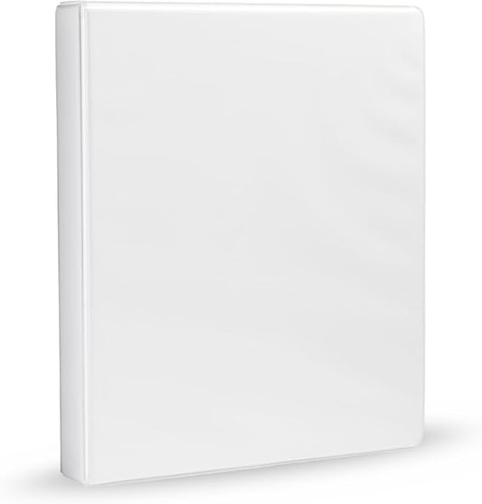 Amazon Basics 3-Ring Binder, 1-Inch, Customizable, with Pockets for Organization, White, 1-Pack