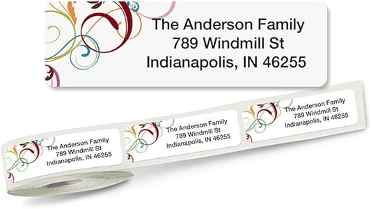 Colorful Images Rolled Personalized Return Address Labels | Fatasia, 500 Count, Self-Adhesive, With Dispenser , Customize with Name & Shipping Address