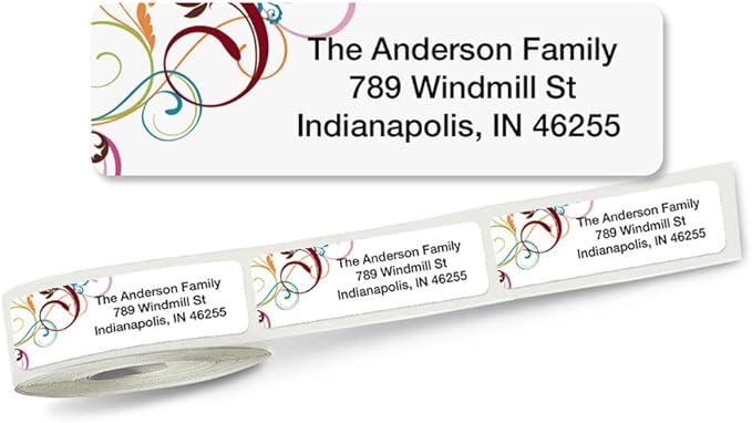 Colorful Images Rolled Personalized Return Address Labels | Fantasia, 250 Count, Self-Adhesive, With Dispenser, Customize with Name & Shipping Address
