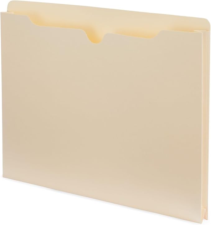 Staples File Jackets, Letter Size, 1‑Inch Expansion, Manila, Durable Reinforced Paper Construction – 100/Carton