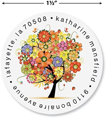 Colorful Images Floral Return Address Labels | Blooming Tree, 144 Count, Self-Adhesive on on Flat-Sheet, Labels, Labels, Customize with Name & Shipping Address