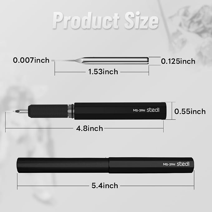 stedi Model Scriber 0.2mm Tungsten Steel Blade Panel Line Tool for Models | Precision Line Engraving,Fine Detail Scribing,Stable Scribing Control,Detail Engraving,Panel Line Scribing,Gundam Model Kit