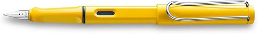 Lamy Safari Fountain Pen (M) & 5 Black Ink Cartridges (Yellow)