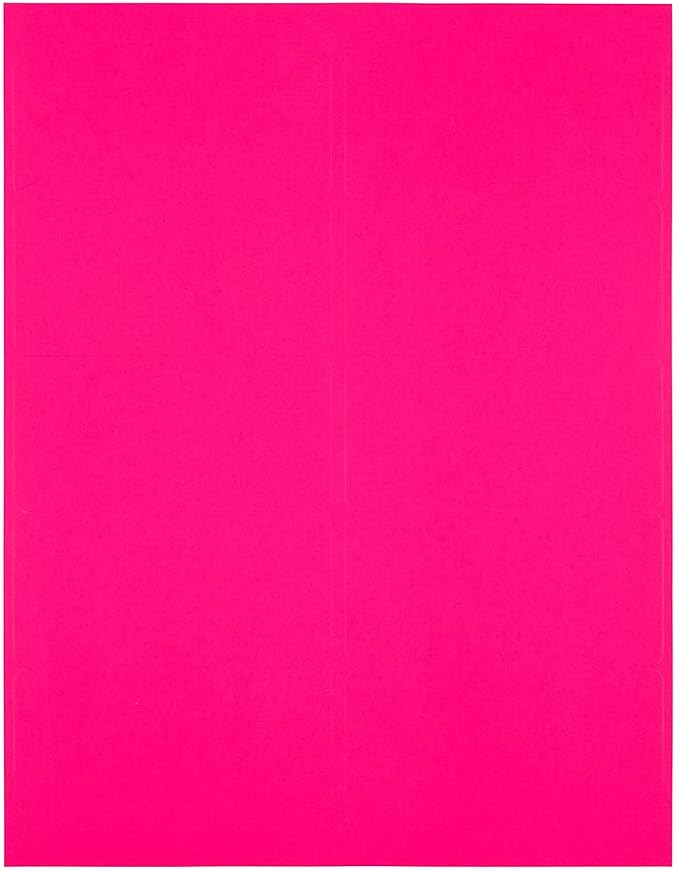 JAM PAPER Shipping Address Labels - Standard Mailing - 2 x 4 - Neon Fluorescent Pink - 120/Pack