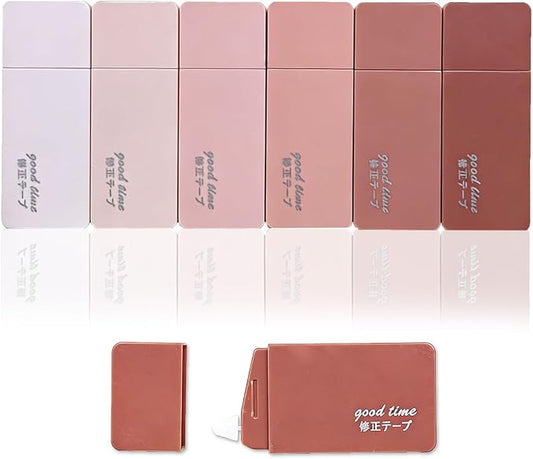 LOPURO White Correction Tape, 6Pcs Cute White Out Correction Tape,Pastel Color Correction Tapes Eraser Easy to Use Instant Applicator for School Office Home Aesthetic Supplies (Pink)
