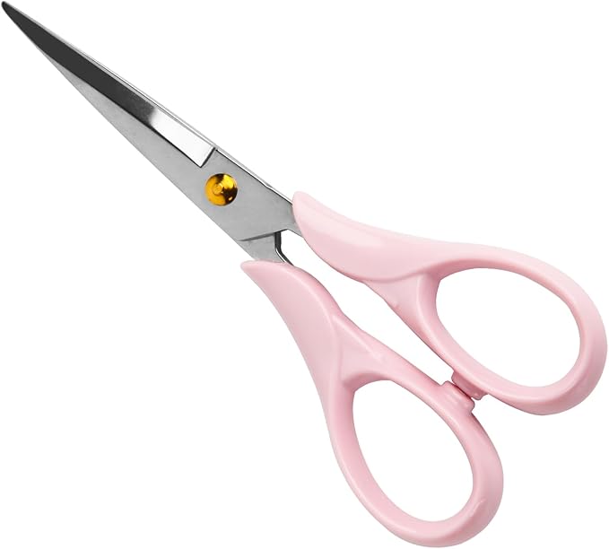 Scissors 6.3 Inch, Pink Acrylic Handle with Stainless Steel Blade | Samll Sharp Scissors for Scrapbook, Cute Scissors for Office Desk, Teachers Must Haves