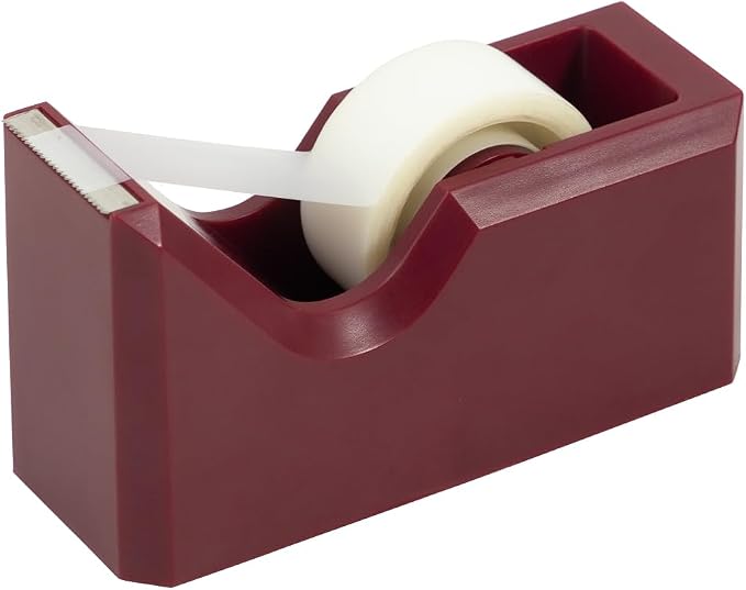 JAM PAPER Office & Desk Sets - 1 Stapler & 1 Tape Dispenser - Burgundy - 2/Pack