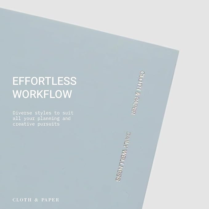Cloth & Paper Travel Notebook | Daily Wellness Planner – Smoked Salt | Pocket Plus Wellness Planner 3.2" x 6" | Habit Tracker & Self Care Journal for Goals, Gratitude & Reflection – Soft Touch Cover