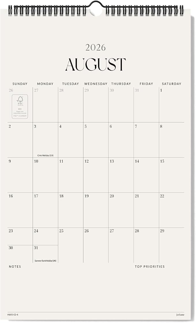 Jotsome Wall Calendar 2026-2027, Large Monthly Wall Calendar From August 2026 to December 2027 11x17 inch for Home and Office, Easy Planning, Gift for the Holidays