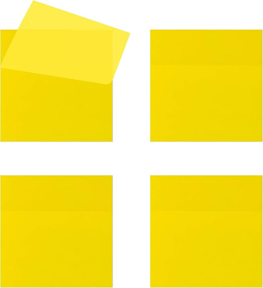 200 Sheets Transparent Sticky Notes, 3x3 Inch Clear Post It Notes for Office School College Teacher Student Supplies (200, Yellow)